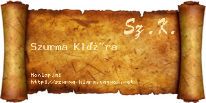 Szurma Klára névjegykártya